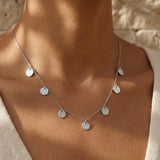 Hammered Coins Necklace Silber