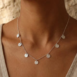 Hammered Coins Necklace Silber