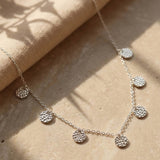 Hammered Coins Necklace Silber