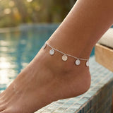 Hammered Coins Anklet Silber