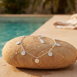 Hammered Coins Anklet Silber