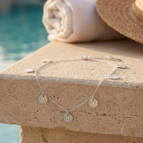 Hammered Coins Anklet Silber