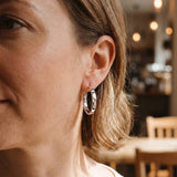 Hammered Creolen Medium Silber