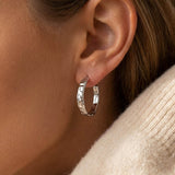 Hammered Creolen Medium Silber