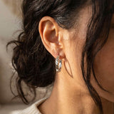 Hammered Creolen Medium Silber