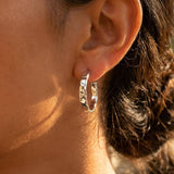 Hammered Creolen Medium Silber