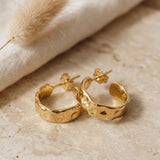 Hammered Creolen Small Gold