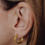Hammered Hoop Earrings Small Gold