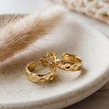 Hammered Creolen Small Gold