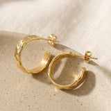 Hammered Creolen Small Gold