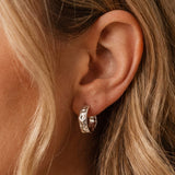 Boucles d'oreilles créoles martelées petit argent