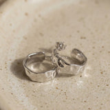 Boucles d'oreilles créoles martelées petit argent