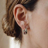 Boucles d'oreilles créoles martelées petit argent