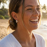 Boucles d'oreilles créoles martelées petit argent