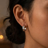 Boucles d'oreilles créoles martelées petit argent