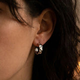 Boucles d'oreilles créoles martelées petit argent