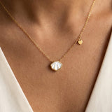 Heart Shell Necklace Gold