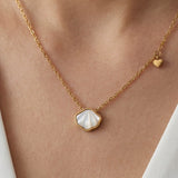 Heart Shell Necklace Gold