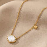 Heart Shell Necklace Gold