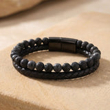Bracelet Pierre de Lave Noir