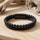 Bracelet Pierre de Lave Noir
