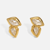 Hammered Hoop Earrings Medium Gold