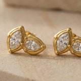 Hammered Hoop Earrings Medium Gold