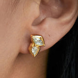 Hammered Hoop Earrings Medium Gold