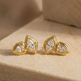 Hammered Hoop Earrings Medium Gold