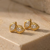 Hammered Hoop Earrings Medium Gold