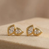 Hammered Hoop Earrings Medium Gold