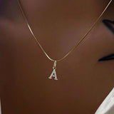 Letter Necklace Gold