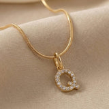 Letter Necklace Gold