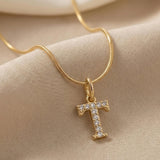 Letter Necklace Gold