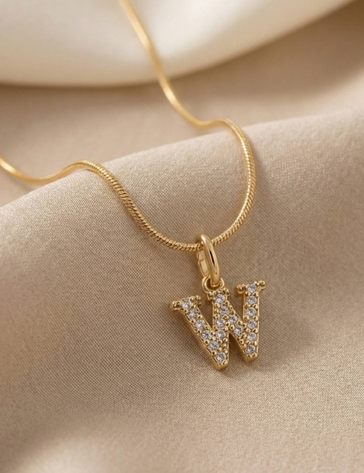 Letter Necklace Gold
