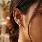 Boucles d'Oreilles Créoles Martelée Or Moyen