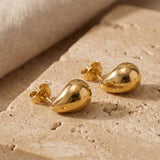 Hammered Hoop Earrings Medium Gold