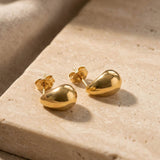 Hammered Hoop Earrings Medium Gold