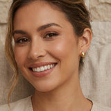 Hammered Hoop Earrings Medium Gold