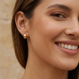 Hammered Hoop Earrings Medium Gold