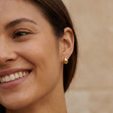 Hammered Hoop Earrings Medium Gold