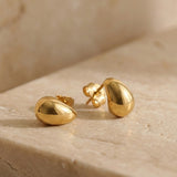 Hammered Hoop Earrings Medium Gold