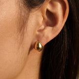 Boucles d'Oreilles Créoles Martelée Or Moyen