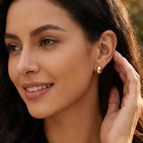 Boucles d'Oreilles Créoles Martelée Or Moyen