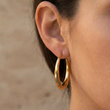 Modern Curved Creolen Gold