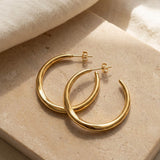 Modern Curved Creolen Gold