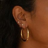 Boucles d'oreilles créoles incurvées modernes en or