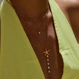 Pearl Cascade Necklace Gold
