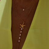 Pearl Cascade Necklace Gold