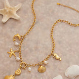 Sea Treasure Necklace Gold